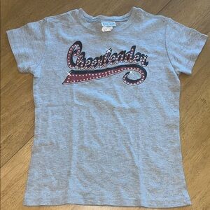 VINTAGE Paper Tag Gray Cheerleader Sparkle Kids T-Shirt